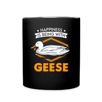 Oies Bonheur Amoureux de l’oie Éleveurs d’oies - Mug uni - noir - Devant