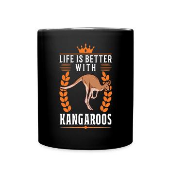 Life is better with a kangaroo - Full Colour Mug - black - Front