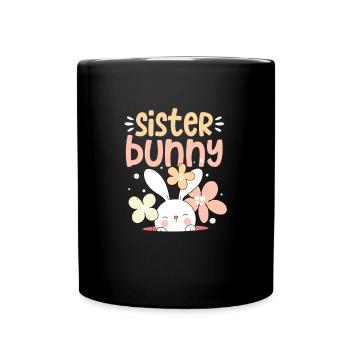 Schwester - Tasse einfarbig - Schwarz - Vorne