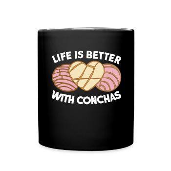 Conchas Pan dulce Latina Espagnol - Mug uni - noir - Devant