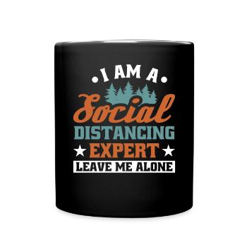 I am a social expert - Full Colour Mug - black - Front