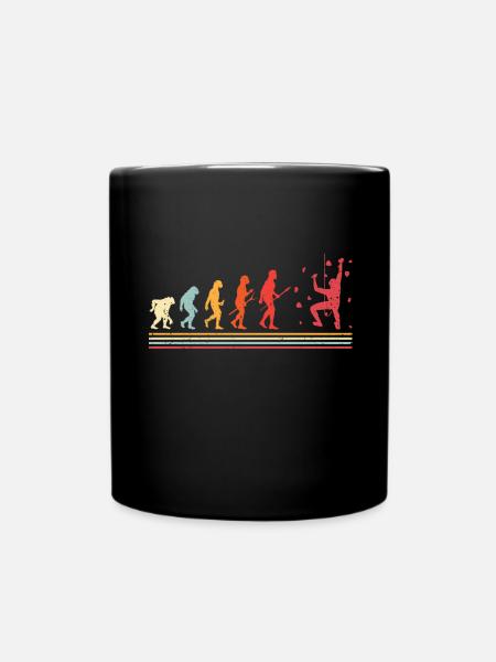 Wall climbing Bouldering rock face - Full Colour Mug - black