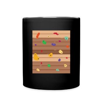 Wandklettern Boulderender Kletterfelswand - Tasse einfarbig - Schwarz - Vorne