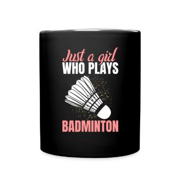 Badminton Mädchen - Tasse einfarbig - Schwarz - Vorne