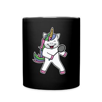 Badminton Einhorn - Tasse einfarbig - Schwarz - Vorne