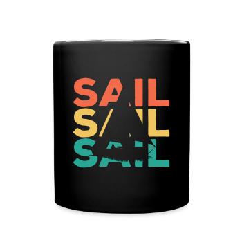 Cadeau de voile rétro vintage pour les marins et les skippersv - Mug uni - noir - Devant