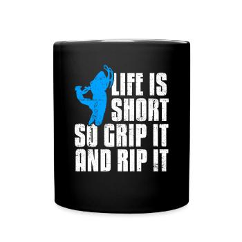 La vie est courte motoneiges - Mug uni - noir - Devant