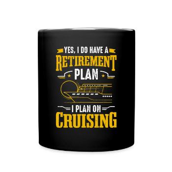 Plan de retraite touristique pour les navires de croisière Je prévois sur Crui - Mug uni - noir - Devant