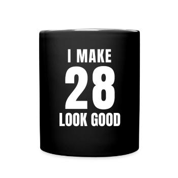 28 Jahre alt Lustiger 28. Geburtstag Zitat 28 Jahre - Tasse einfarbig - Schwarz - Vorne
