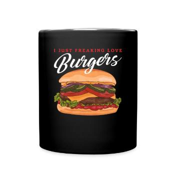 Hamburg Fast Food | Burger Fast Food Gift - Full Colour Mug - black - Front