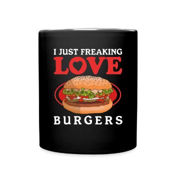 Hamburg Fast Food Fast Food Burger Gift - Full Colour Mug - black - Front
