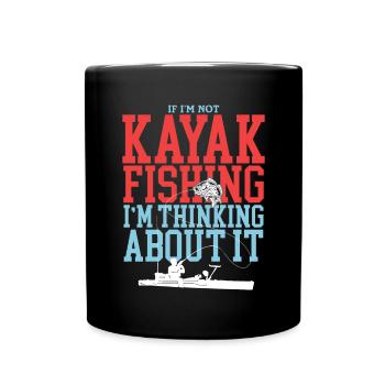 Kayak Fishing Kayaking Angler Kayaker Gift - Full Colour Mug - black - Front