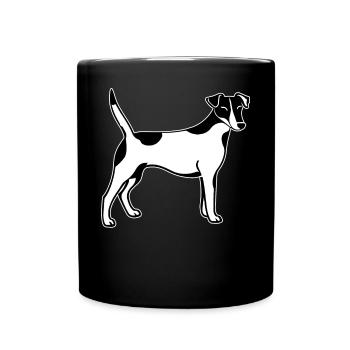 Smooth Hair Fox Terrier Silhouette - Full Colour Mug - black - Front