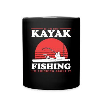 Kayak Fishing Kayaker Kayaking Angler Gift - Full Colour Mug - black - Front