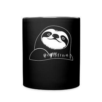 Sloth Portrait Sloth Silhouette Sloth Ges - Full Colour Mug - black - Front