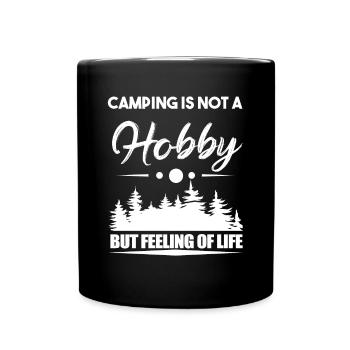 Camping Camper Outdoor Sommer Design - Tasse einfarbig - Schwarz - Vorne