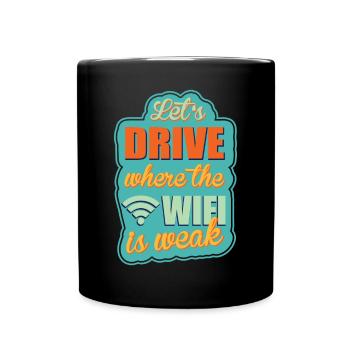 Camping Camper Outdoor Sommer Design - Tasse einfarbig - Schwarz - Vorne