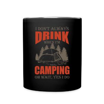 Camping Camper Outdoor Sommer Design - Tasse einfarbig - Schwarz - Vorne
