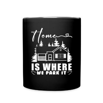Camping Camper Outdoor Sommer Design - Tasse einfarbig - Schwarz - Vorne