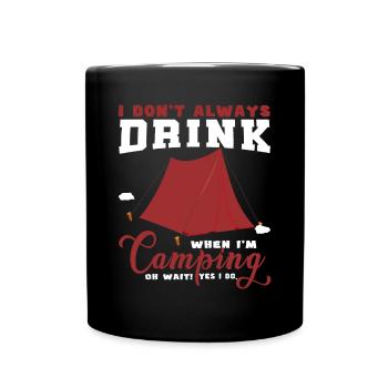 Camping Camper Outdoor Sommer Design - Tasse einfarbig - Schwarz - Vorne