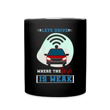 Camping Camper Outdoor Sommer Design - Tasse einfarbig - Schwarz - Vorne