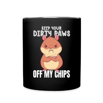 Paws away from my chips - Full Colour Mug - black - Front