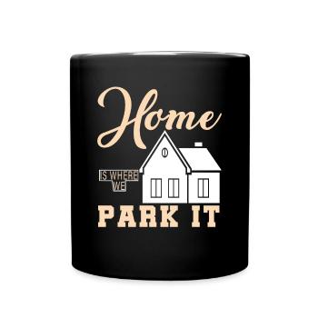 Camping Camper Outdoor Sommer Design - Tasse einfarbig - Schwarz - Vorne