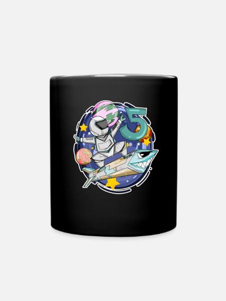 5. Geburtstag - 5 Jahre Astronaut Junge Geschenk - Tasse einfarbig - Schwarz