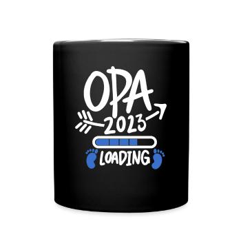 Opa 2023 loading - Opa werden - Bald Opa - Tasse einfarbig - Schwarz - Vorne