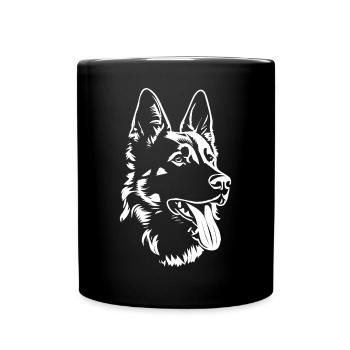German Shepherd Silhouette Shepherd Dogs - Full Colour Mug - black - Front