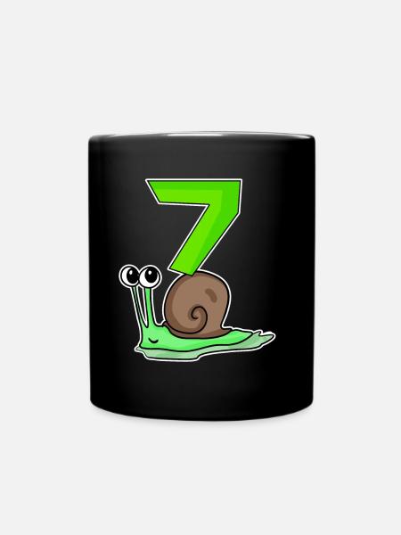 7 Jahre alt - 7. Geburtstag mit Tier Motiv - Tasse einfarbig - Schwarz