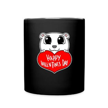 Ours de cœur de la Saint-Valentin - Mug uni - noir - Devant