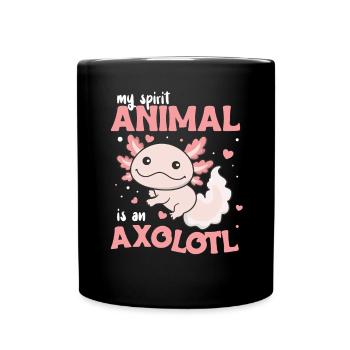 Mon animal spirituel est un axolotl doux axolotl - Mug uni - noir - Devant