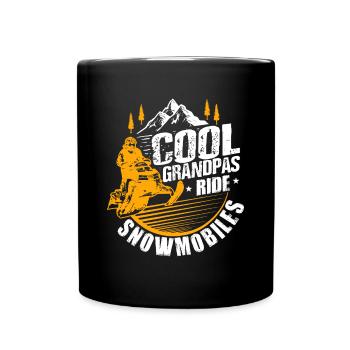 Mens Cool Grandpas Ride Motoneiges Cadeau Funny Sno - Mug uni - noir - Devant