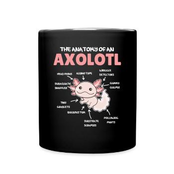 Axolotl Explication Anatomie d’un Axolotl - Mug uni - noir - Devant