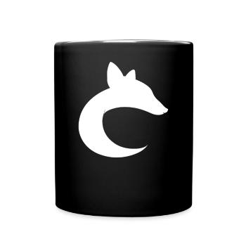 Fuchs Gesicht Füchse Rotfuch Silhouette - Tasse einfarbig - Schwarz - Vorne