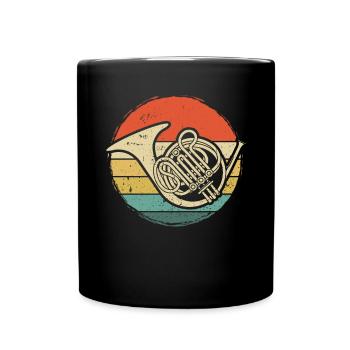 French horn French horn player French hornist - Full Colour Mug - black - Front