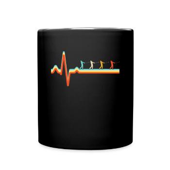 Golf Retro Heartbeat - Full Colour Mug - black - Front