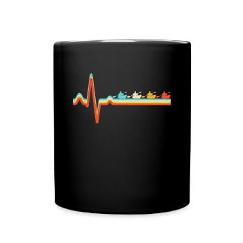 Kayak Retro Heartbeat - Full Colour Mug - black - Front