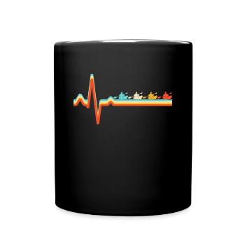 Kayak Retro Heartbeat - Mug uni - noir - Devant