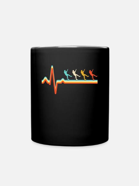 Klettern Retro Herzschlag - Tasse einfarbig - Schwarz