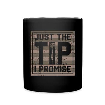 Dart & Bier Lustiger Darts Spruch - Tasse einfarbig - Schwarz - Vorne