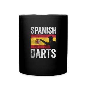 Espagnol Darts Hobby Dart Player Vintage Flag - Mug uni - noir - Devant