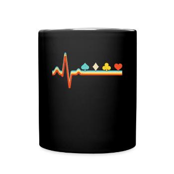 Poker Rétro Battement de cœur - Mug uni - noir - Devant