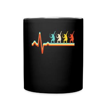 Tennis Retro Heartbeat - Mug uni - noir - Devant
