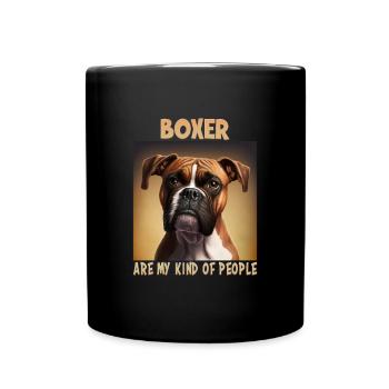 Hunde Spruch Boxer Design für Hundeliebhaber - Tasse einfarbig - Schwarz - Vorne