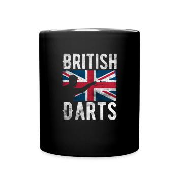 British Darts Hobby Dart Player Vintage Flag - Mug uni - noir - Devant