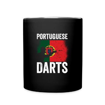 Portugais Darts Hobby Dart Player Vintage Flag - Mug uni - noir - Devant