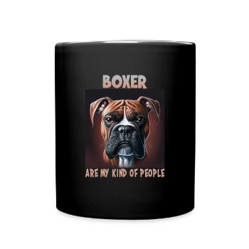 Hunde Spruch Boxer Design für Hundeliebhaber - Tasse einfarbig - Schwarz - Vorne