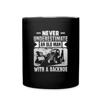 Crane operator design for excavator operators and construction workers - Full Colour Mug - black - Front